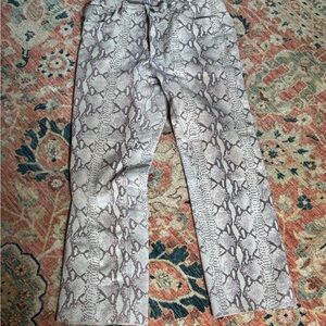 Hugo Buscati Beige and Brown Leather Pants